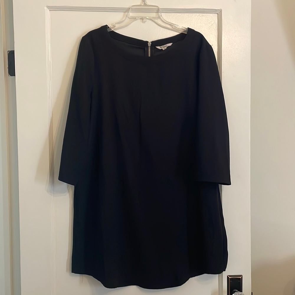 Simple black dress, silver zipper